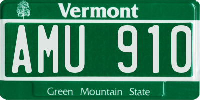VT license plate AMU910
