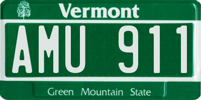 VT license plate AMU911
