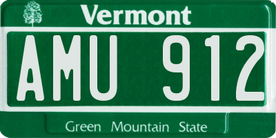 VT license plate AMU912