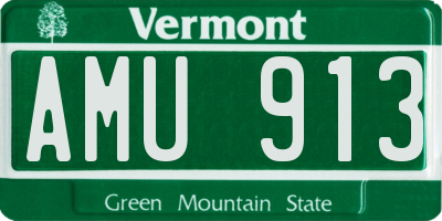 VT license plate AMU913