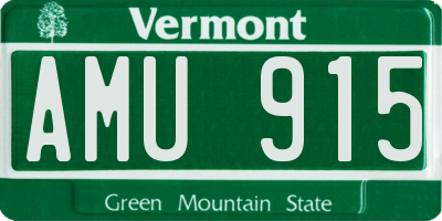 VT license plate AMU915