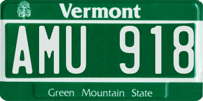 VT license plate AMU918