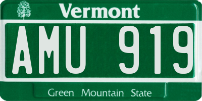 VT license plate AMU919