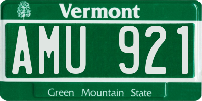 VT license plate AMU921
