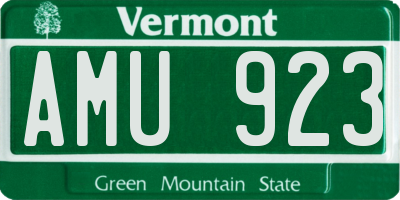 VT license plate AMU923