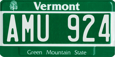 VT license plate AMU924