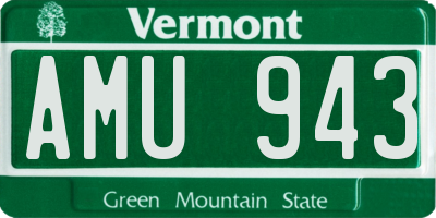 VT license plate AMU943
