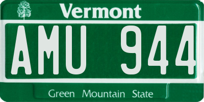 VT license plate AMU944