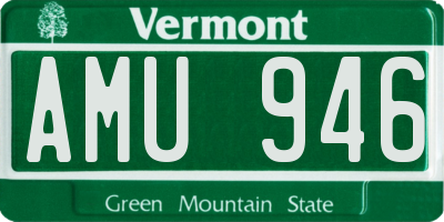 VT license plate AMU946