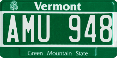 VT license plate AMU948