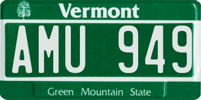 VT license plate AMU949