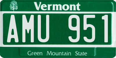 VT license plate AMU951