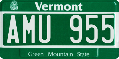 VT license plate AMU955