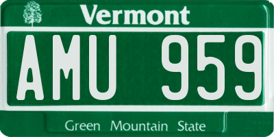 VT license plate AMU959