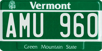 VT license plate AMU960