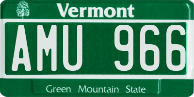 VT license plate AMU966