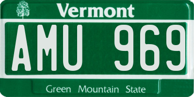 VT license plate AMU969