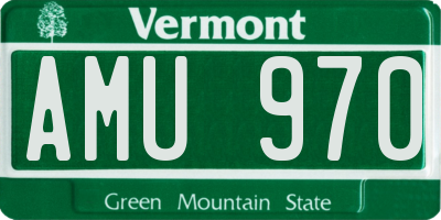 VT license plate AMU970