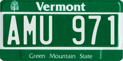 VT license plate AMU971