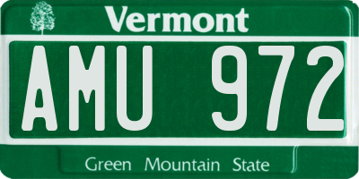 VT license plate AMU972