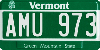 VT license plate AMU973