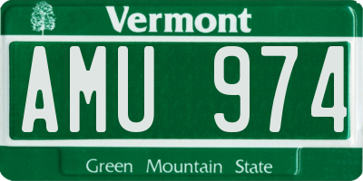 VT license plate AMU974