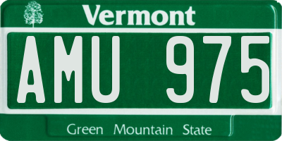 VT license plate AMU975