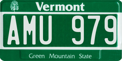 VT license plate AMU979