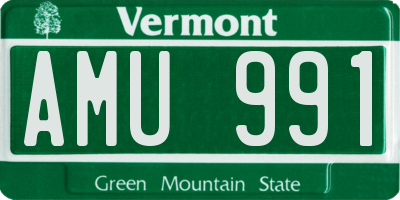 VT license plate AMU991