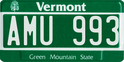 VT license plate AMU993