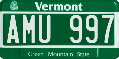 VT license plate AMU997