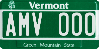 VT license plate AMV000