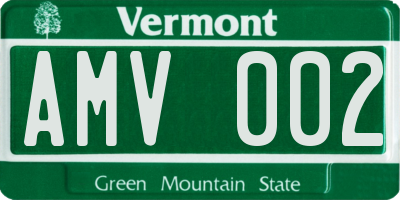 VT license plate AMV002