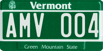 VT license plate AMV004