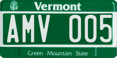 VT license plate AMV005