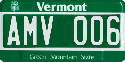 VT license plate AMV006