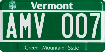 VT license plate AMV007