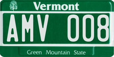 VT license plate AMV008