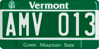 VT license plate AMV013