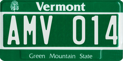 VT license plate AMV014