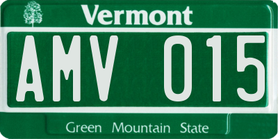 VT license plate AMV015