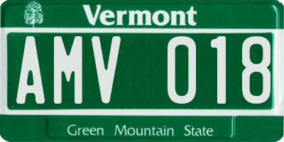 VT license plate AMV018