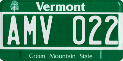 VT license plate AMV022