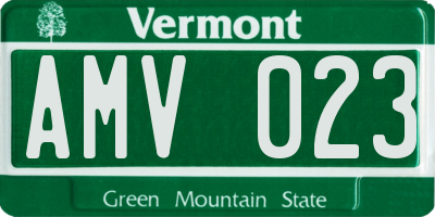 VT license plate AMV023