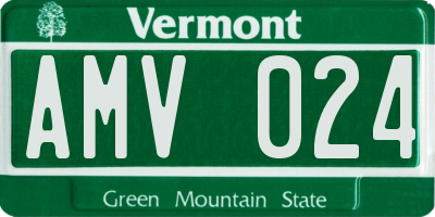 VT license plate AMV024