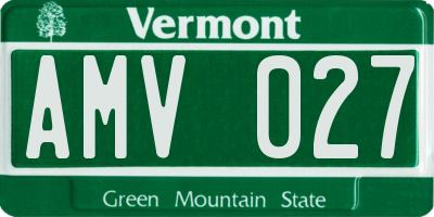 VT license plate AMV027