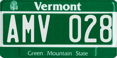 VT license plate AMV028
