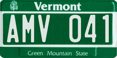 VT license plate AMV041