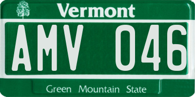 VT license plate AMV046
