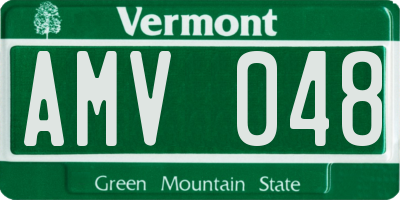VT license plate AMV048